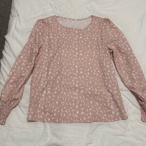 Women's Pink Patterned Long Sleeve Top